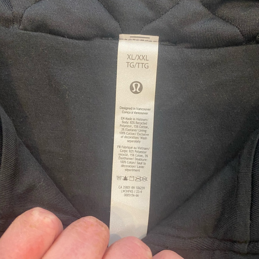 Lululemon quilted oversized scuba half zip 📱black Xl - Picture 4 of 5